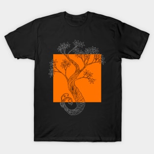 Orange Square Ink Tree T-Shirt